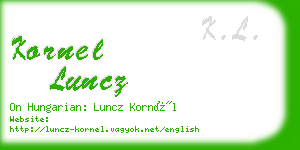 kornel luncz business card